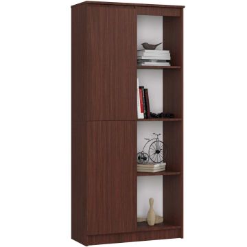 Kontoririiul CLP R80 1D 4P, 1 uks, 8 riiulit, pruun, 80 × 180 × 35 cm
