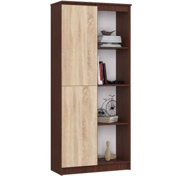 Kontoririiul CLP R80, 8 riiulit, pruuni/tammevärvi, 80 × 180 × 35 cm