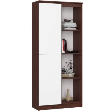 Kontoririiul CLP R80, 8 riiulit, pruuni/valget värvi, 80 × 180 × 35 cm
