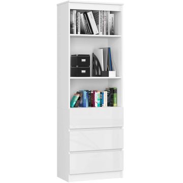Kontoririiul R60 CLP, 3 sahtlit ja 2 riiulit, valge, 60 × 180 × 35 cm