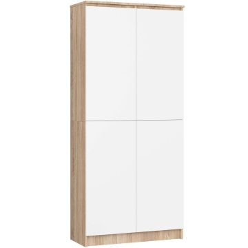 Kontoririiul-kapp CLP R80, 2 ust, 8 riiulit, pruuni ja valget värvi, 80 × 180 × 35 cm