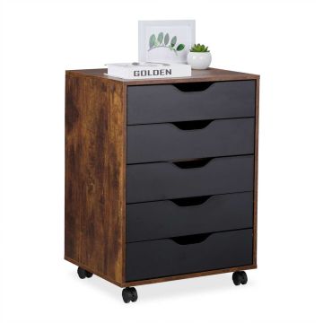 Kontorikapp Relaxdays 10051088_1509, 5 sahtlit, 48 × 66,5 × 39,5 cm
