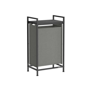 Pesukorv riiuliga 47L., must/tumehall