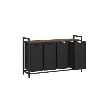 Pesukorv riiuliga 140L., must/pruun