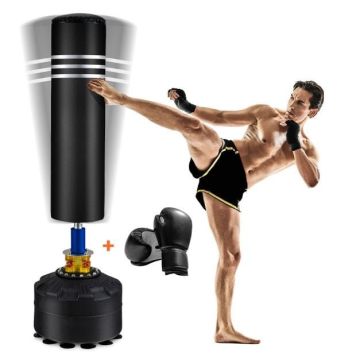 Punching bag, with stand and gloves, 50 × 50 × 175 cm
