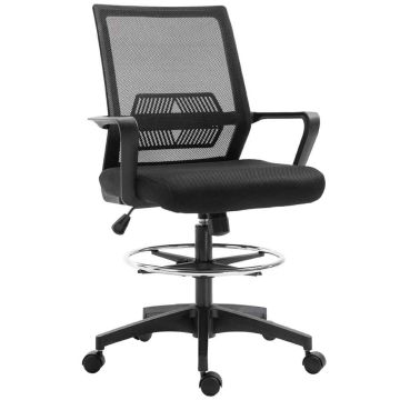 Joonestustool, jalatoega, Must, 64 × 104–124 × 59 cm