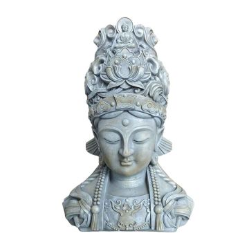 Buddha büsti skulptuur Relaxdays, 44 × 32 × 21 cm