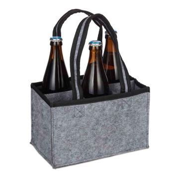 Pudelite kandekott Relaxdays, 6 pudelile, 24 × 33 × 15 cm