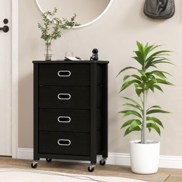 File cabinet, 4 drawers, Black, 43 × 28 × 68.5 cm