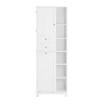 Vannitoa kapp 60x37x171cm., valge/hõbedane