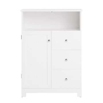 Vannitoa kapp 58x33x86cm., valge/hõbedane värv