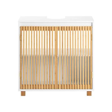 Valamu alune kapp 60x33x60cm., valge/heledat pruuni värvi