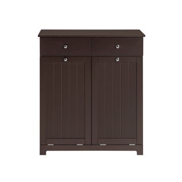 Vannitoa kapp 2 pesukorviga 78x38x91cm., pruun/valge