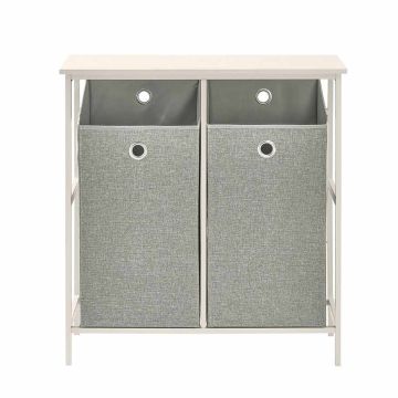 Vannitoa kapp 2 pesukorviga 77x38x80cm., hall/valge värv