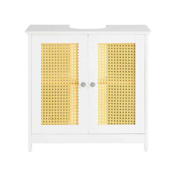 Valamu alune kapp 60x35x58cm., valge/kollane