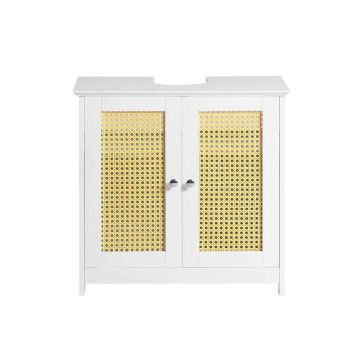 Valamu alune kapp 60x35x58cm., valge/kollane