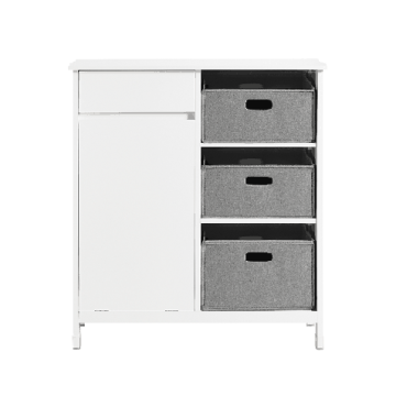 Vannitoa kapp pesukorviga 80x38x91cm., valge/hall värv