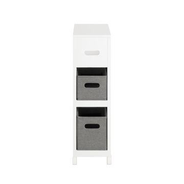 Põrandale paigaldatav vannitoakapp 20x60x70cm., valge/hall värv