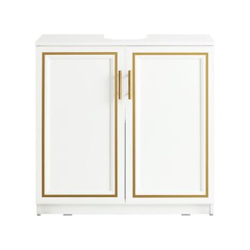 Valamu alune kapp 60x30x61cm., valge/kuldne värv