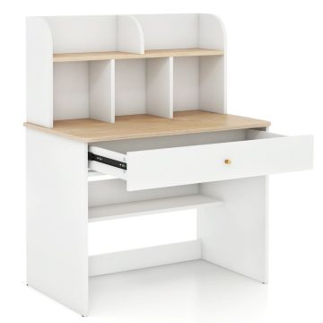 Laste kirjutuslaud 80x51x104cm, valge/heledapruuni värvi