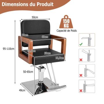 Парикмахерское кресло 87x60x110см, разных цветов