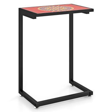 C-shaped outdoor side table, Multicolor, 47 × 66 × 31.8 cm