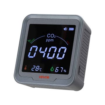 Измеритель CO₂ VEVOR PTH-9C, настольный, 90 × 40 × 100 мм