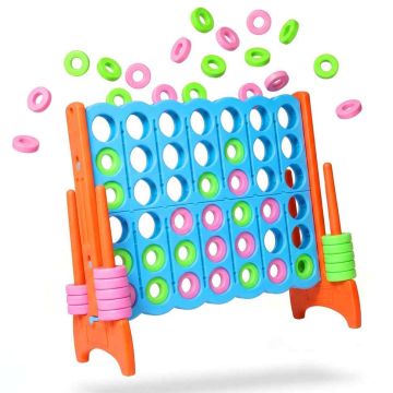 „Connect Four“ mäng Relaxdays, XXL, kotita, Sinine/oranž, 120 × 110 × 55 cm