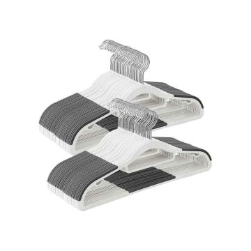 Plastikust riidepuude komplekt 50 tk, valge/hall