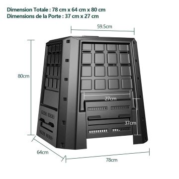 Компостный ящик 78x64x80см, черного цвета