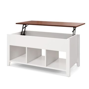 Kohvilaud 105x52x49cm, valge/pruuni värvi
