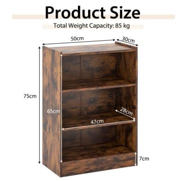 Отдельно стоящая полка 50x30x75см, коричневого цвета