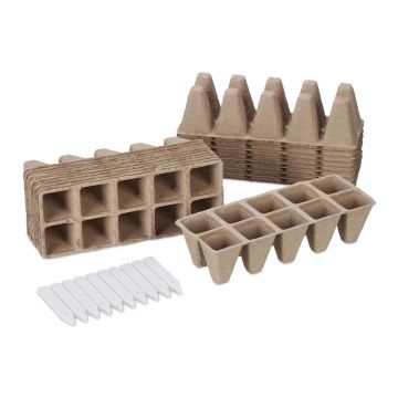 Горшки для рассады Relaxdays, 200 шт, 22 × 8,5 × 5,5 см