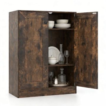 Hoiukapp, kaks reguleeritavat riiulit, Pruun, 60 × 80 × 30 cm