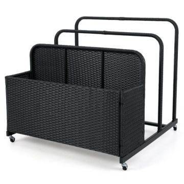 Storage box, with 2 open compartments, Black and brown, 100 × 100 × 94 cm