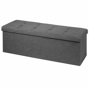 Storage box pouf, Foldable with metal partition, 110 × 38 × 38 cm