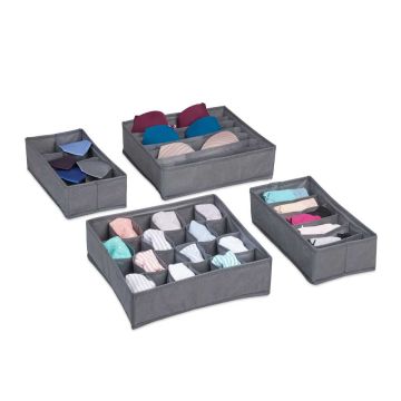 Hoiukastid Relaxdays 10031568_709, 4-osaline komplekt, 32 × 32 × 9 cm