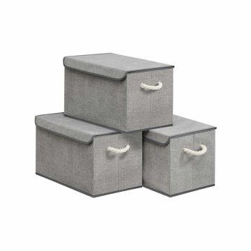 Hoiukastid SONGMICS, 3 tk, Hallid, 50 × 30 × 30 cm