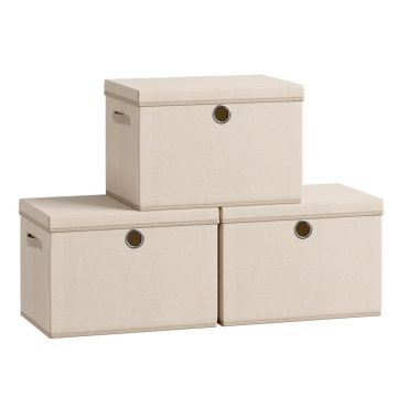 Hoiukastid SONGMICS, 3 tk, kaantega, Beež, 43 × 30 × 30 cm