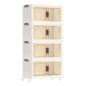 Hoiukastid SONGMICS, 4 tasandit, 220 l, Valge, 60 × 120 × 32,5 cm