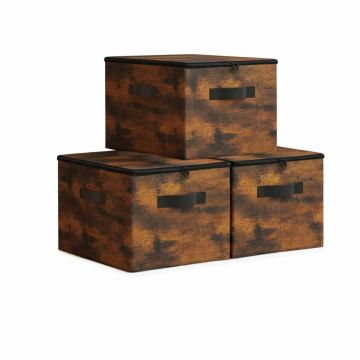 Hoiukastide komplekt Relaxdays, 3 tk, Pruun, 40 × 24 × 30 cm