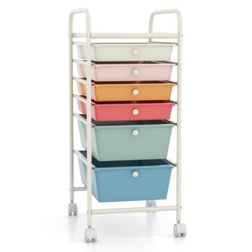 Storage Container, 6 Drawers, Multicolor, 17 × 13.5 × 30 inches