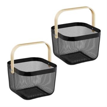 Hoiukorvid Relaxdays, 2 tk, must/pruun, 26 × 17,5 × 24,5 cm