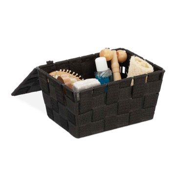 Hoiukorv Relaxdays, 1 tk, Must, 19,5 × 10,5 × 14,5 cm
