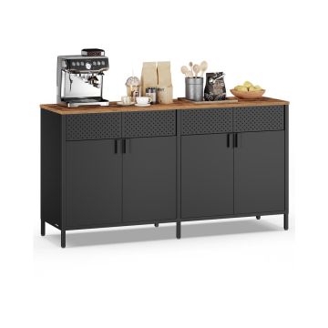 Hoiukapp SONGMICS, Uste ja reguleeritava riiuliga, Must/Pruun, 141 × 76 × 40 cm