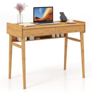 Desk, 2 drawers and open shelf, 100.33 × 78.74 × 50.8 cm