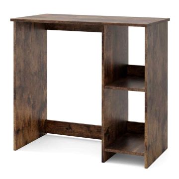 Workbench, with two-tier shelf, Brown, 80 × 74 × 40 cm