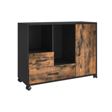 Multifunktsionaalne kapp Relaxdays 10052416_1509, 2 sahtlit, 4 sektsiooni, 90 × 70 × 35 cm