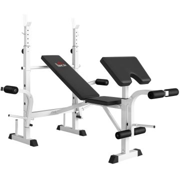 Multifunktsionaalne treeningratas Homcom 180x134x136cm., valge/must