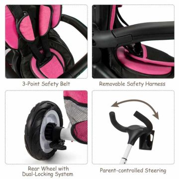 Multifunctional baby tricycle, 6 modes, 58 × 57 × 104–110 cm